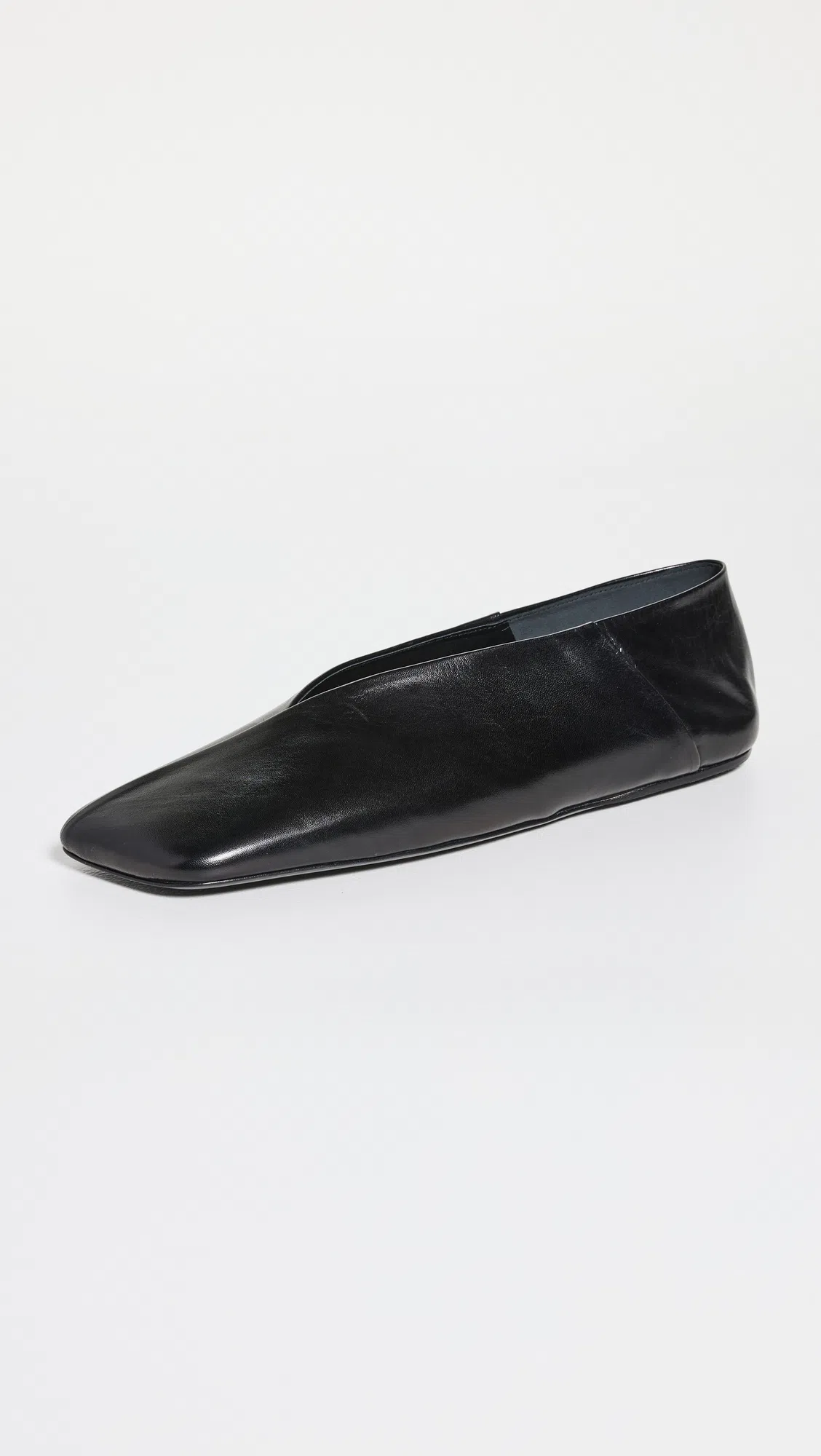 JIL SANDER Black Leather Ballet Flats