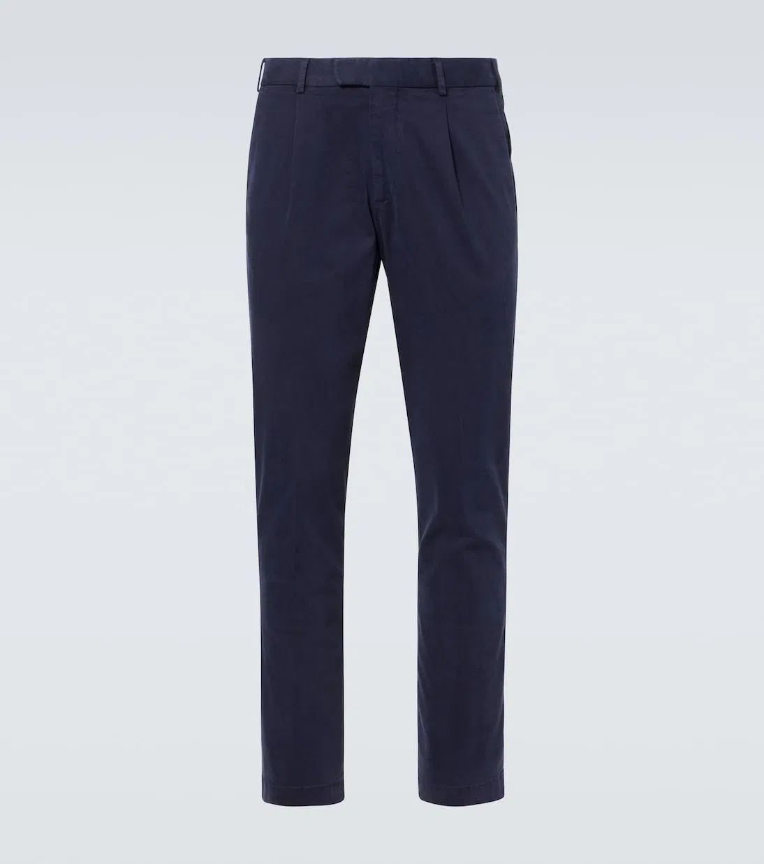 THOM SWEENEY Slim-fit Straight-leg Pleated Wool-blend Trousers In Blue