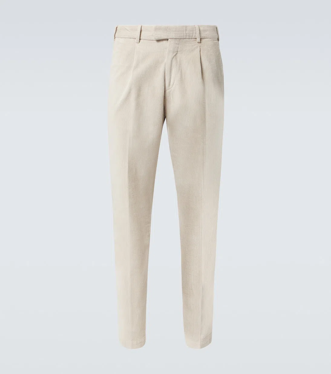 THOM SWEENEY Cotton And Silk-blend Corduroy Straight Pants In Beige