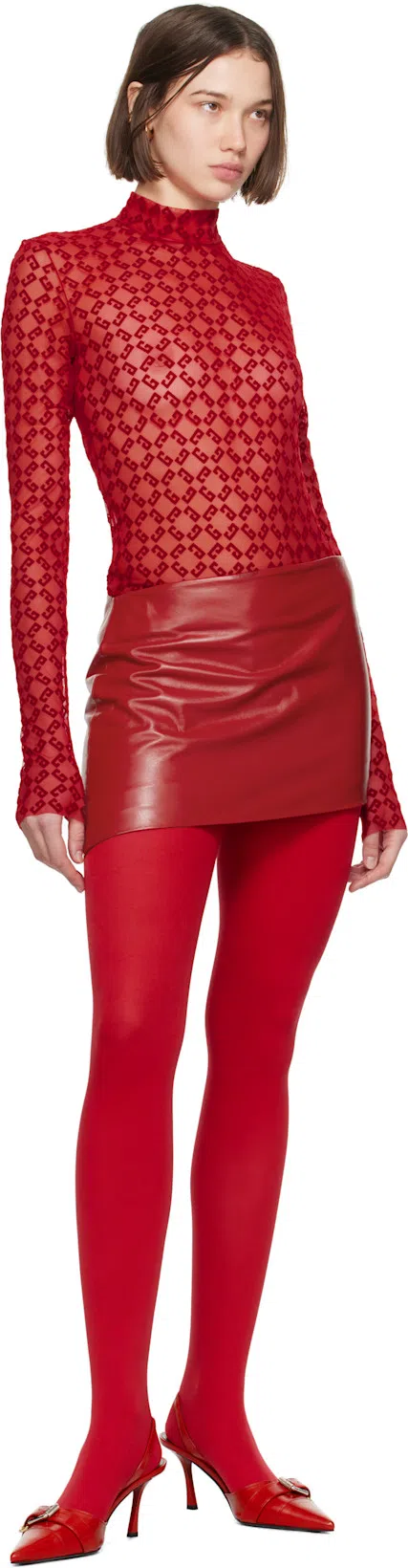 GIVENCHY Voyou Pointed Toe Slingback Pump In Red