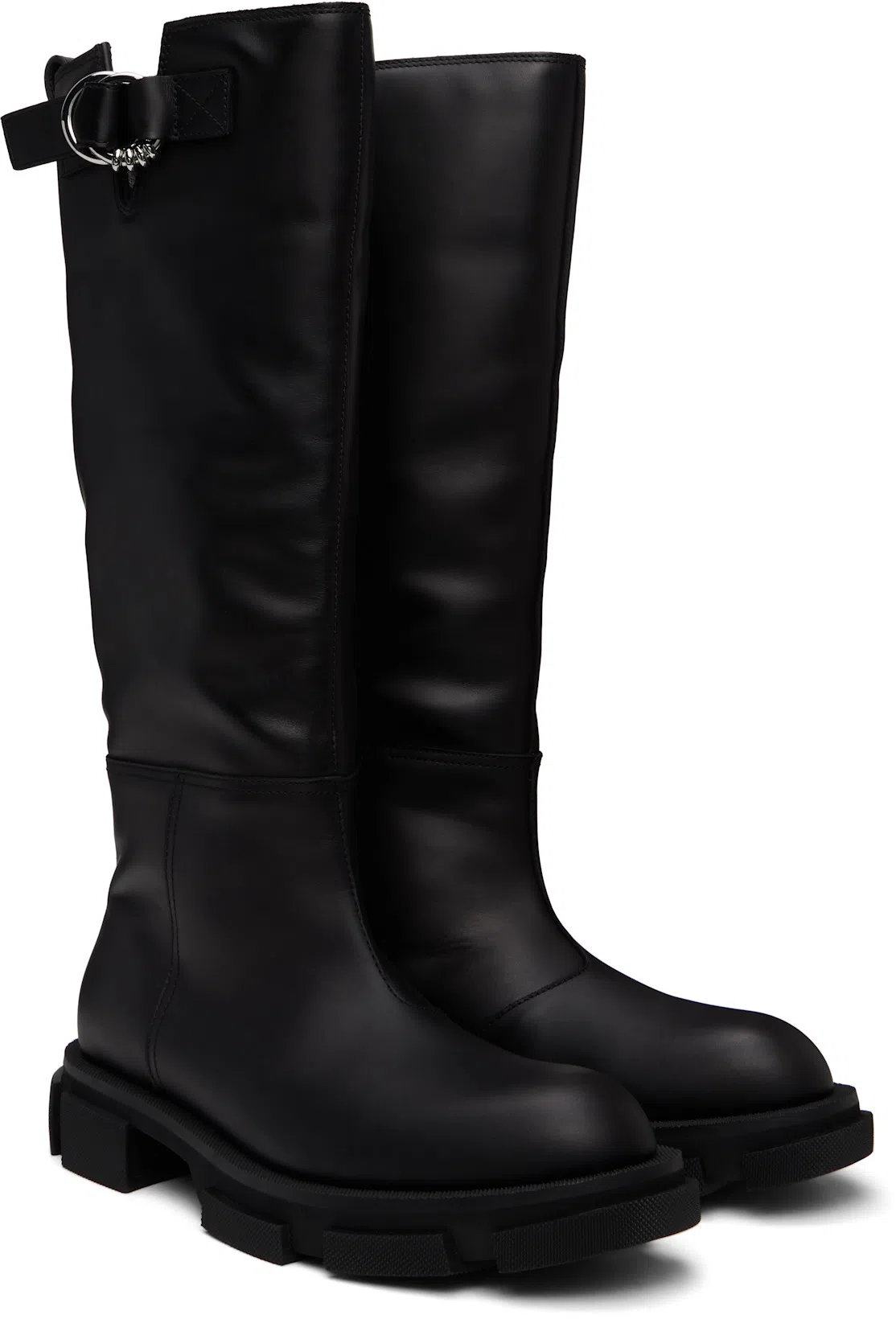 BOTH Black Gao Pierced Knee Boots
