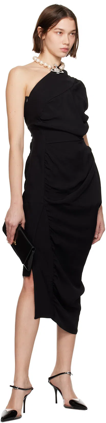 ALAÏA Le Coeur Black Patent Leather High Slingback In Animal Print