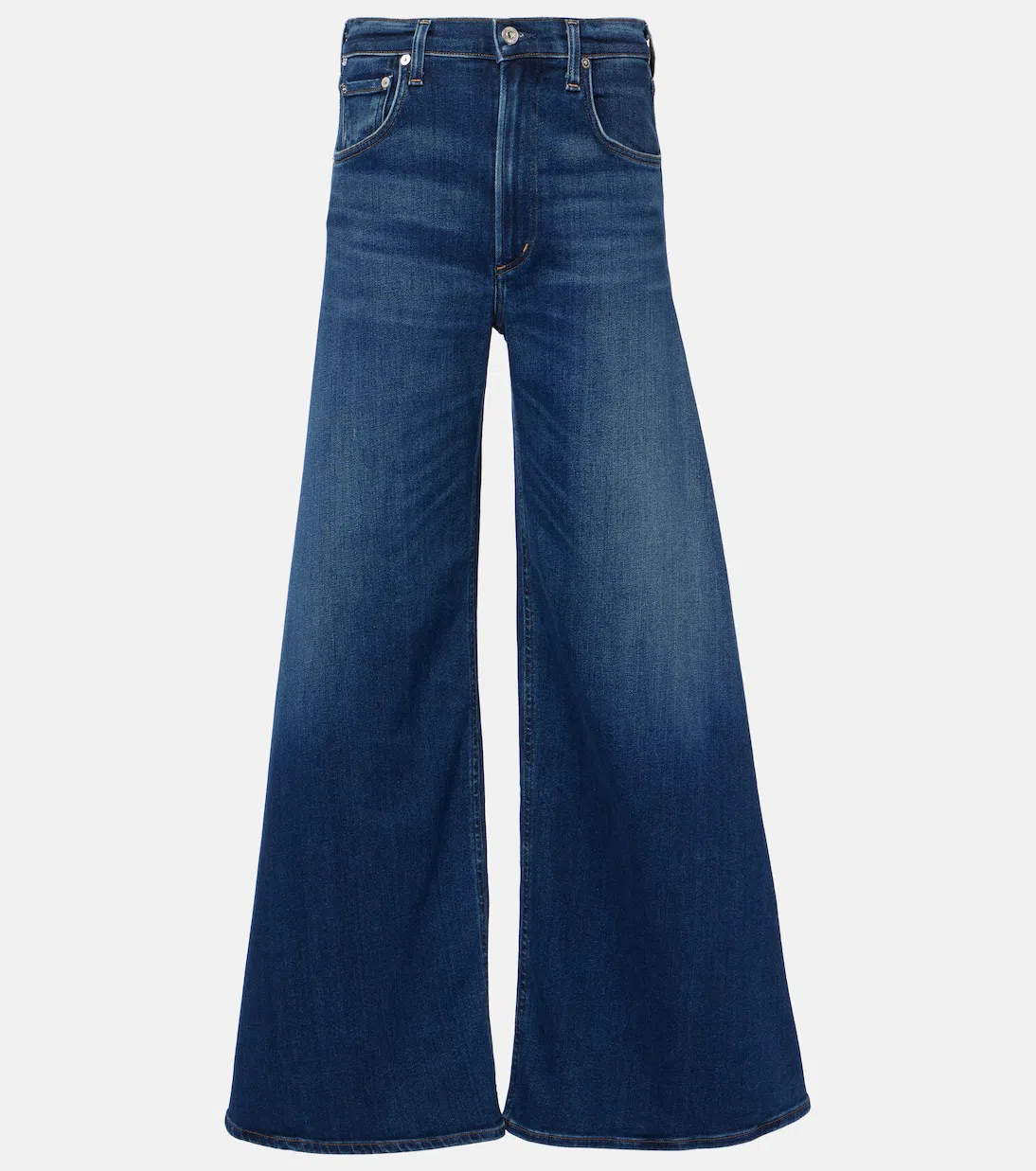 CITIZEN OF HUMANITY Citizens Of Humanity Lyra Raw Hem High Waist Crop Wide Leg Jeans In Blue