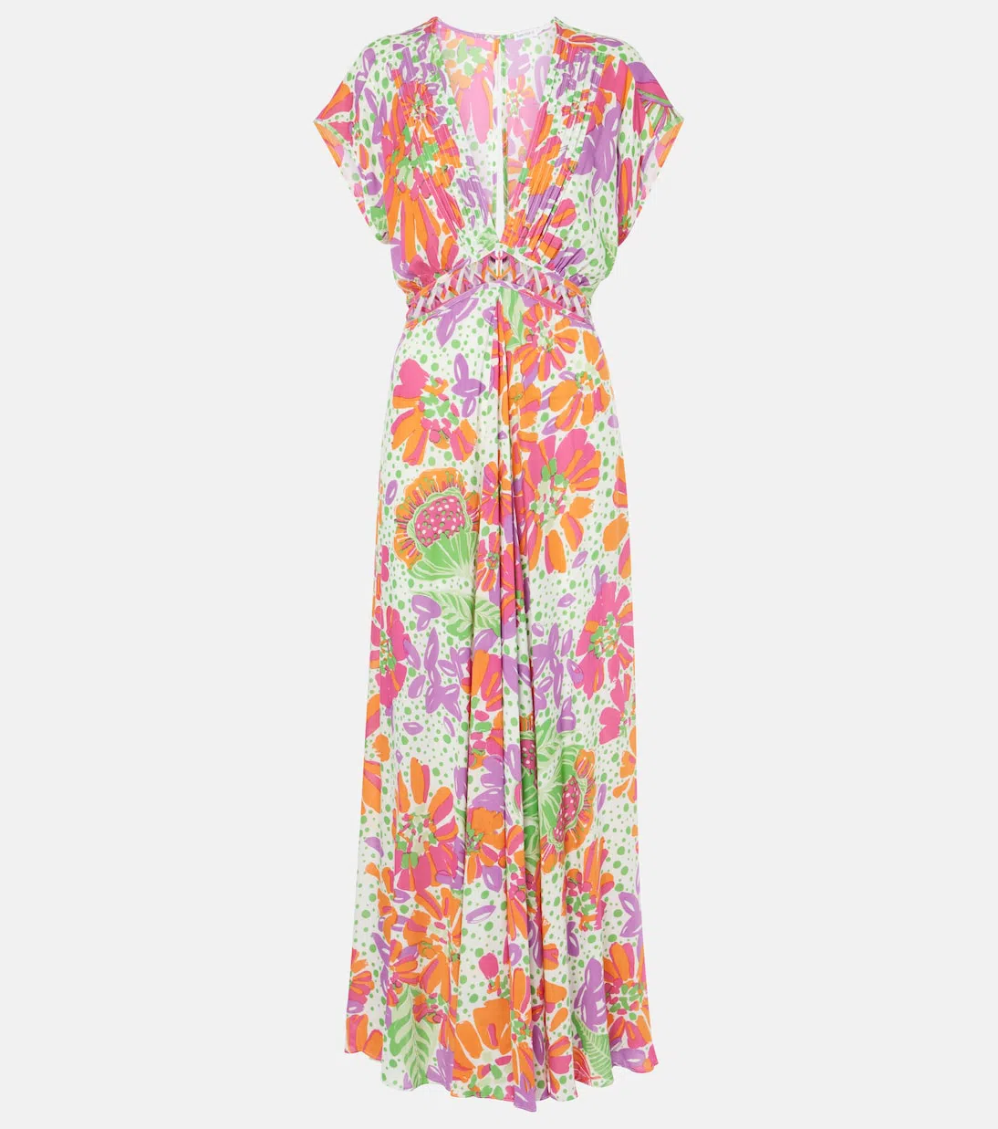 POUPETTE ST BARTH Cecile Floral Print Cover-up Midi Dress In Pink