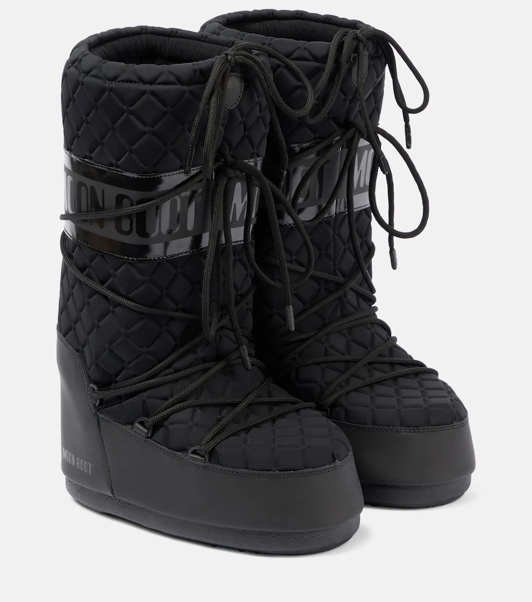MOON BOOT Icon Faux Fur And Faux Leather Snow Boots In Black