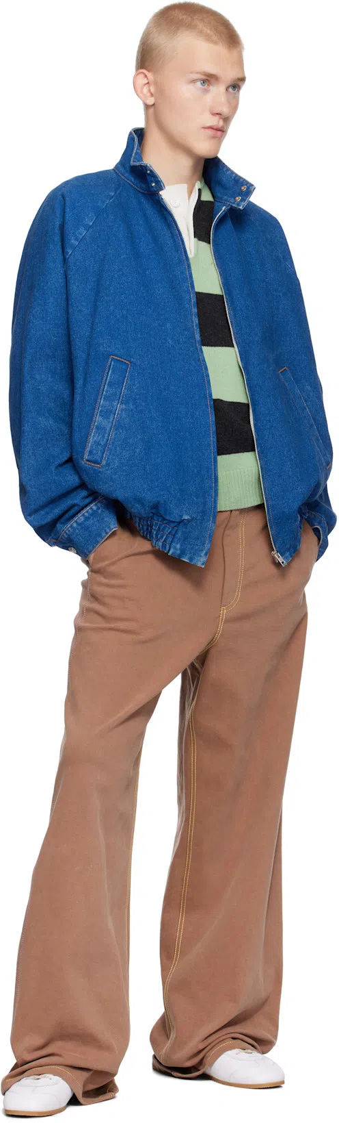 MARNI Brown Contrast Stitching Jeans In 00m40 Raisin