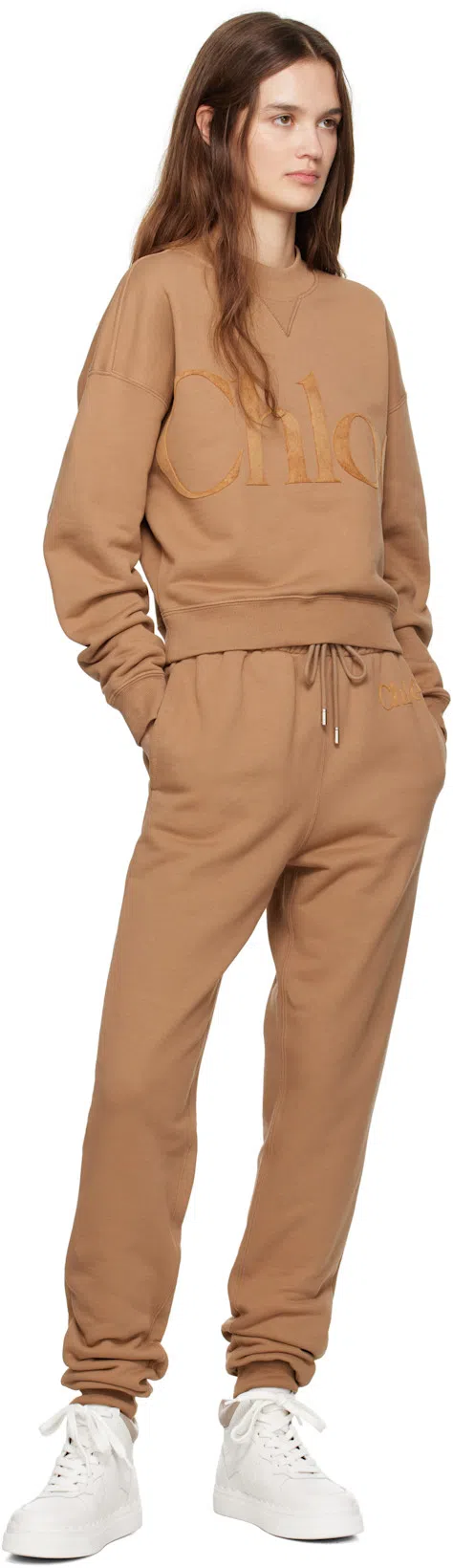 CHLOÉ White Lauren Sneakers In 6j4 Light Nude