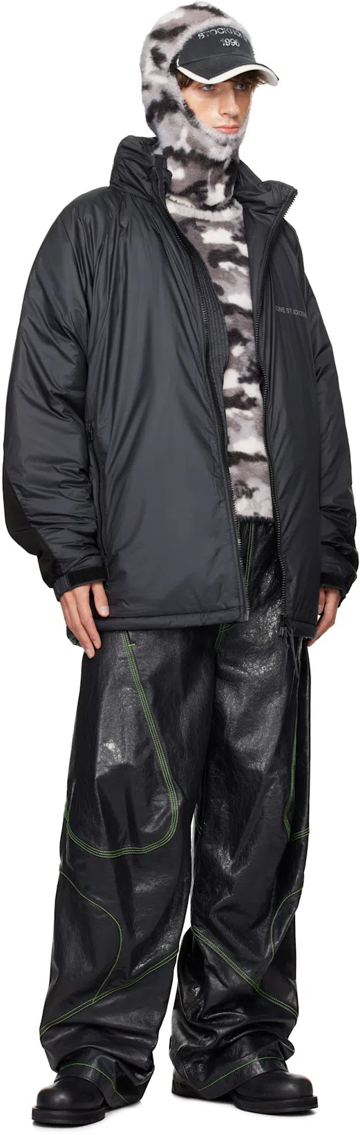 ACNE STUDIOS Black Water-repellent Down Jacket In Grey