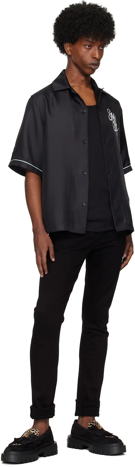 AMIRI Distressed Slim Fit Jeans In Black