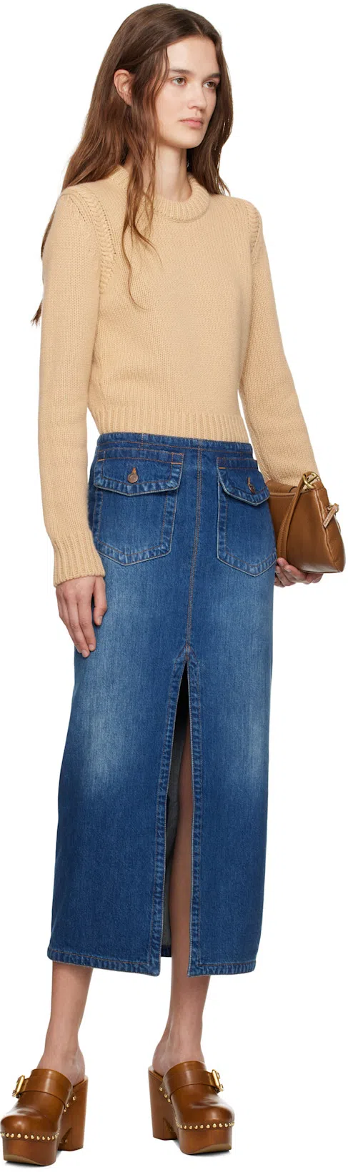 CHLOÉ Jeannette Wedge Clogs In Brown