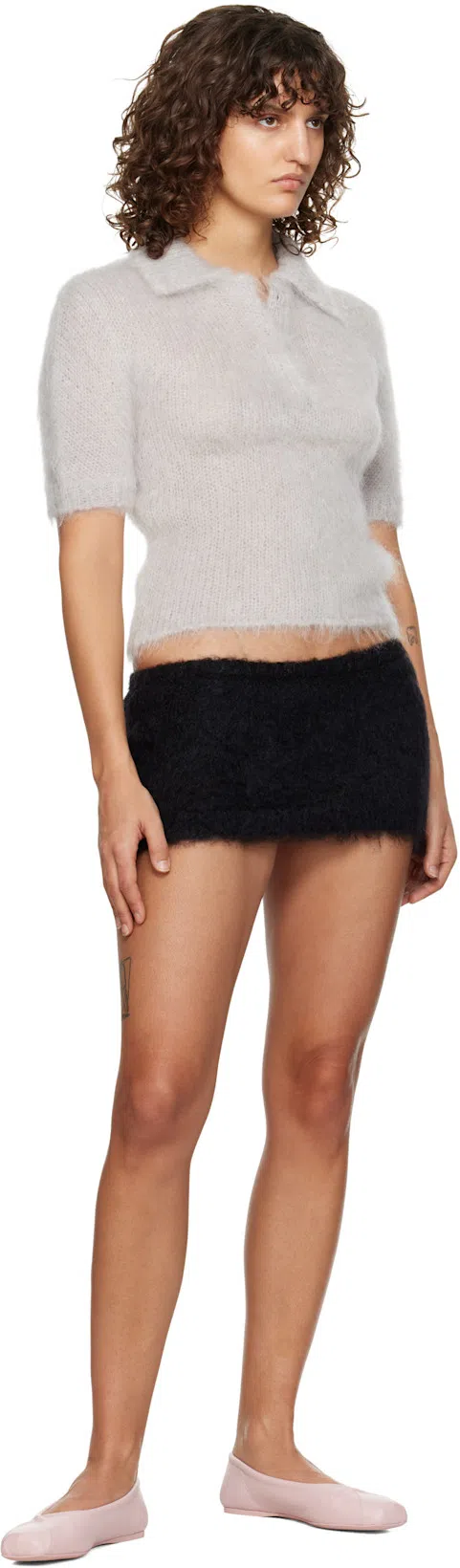 MARNI Square Toe Ballerina Shoes With Bow Detail In Multicolor