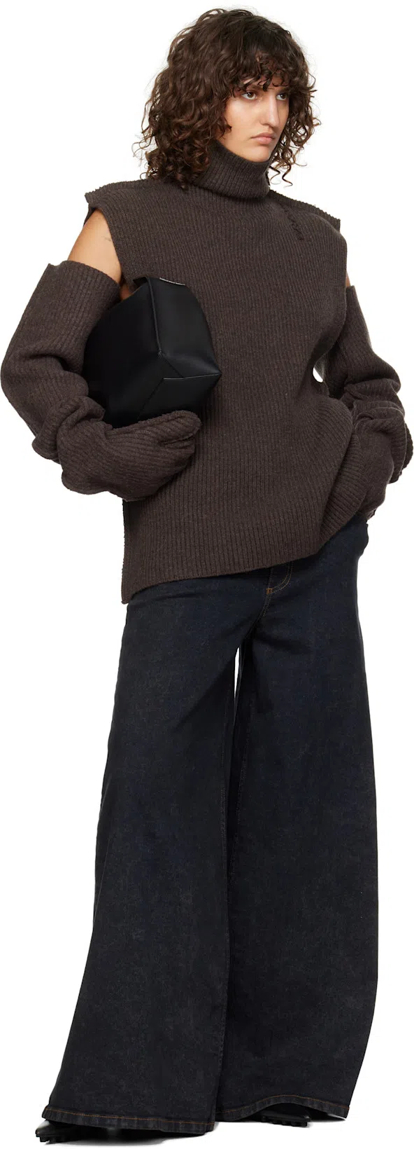 MARNI Black Marble Wide-leg Jeans In Mdn99 Black