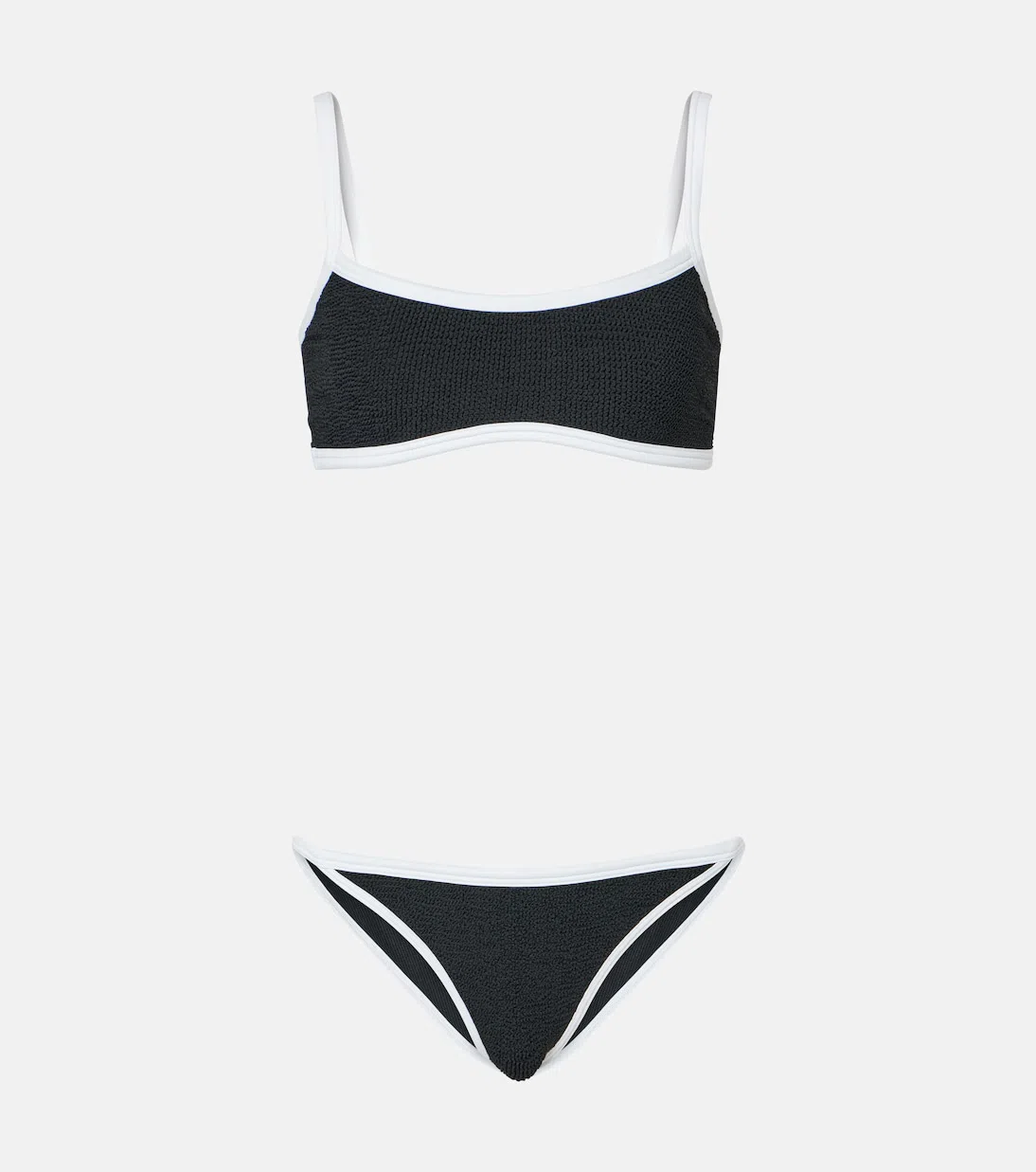 HUNZA G Contrast-trim Tyler Bikini In Black