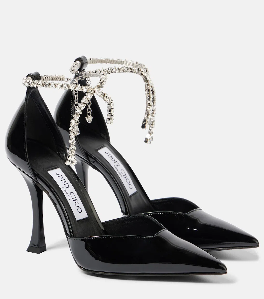JIMMY CHOO Stevie 100 Patent Leather In Black