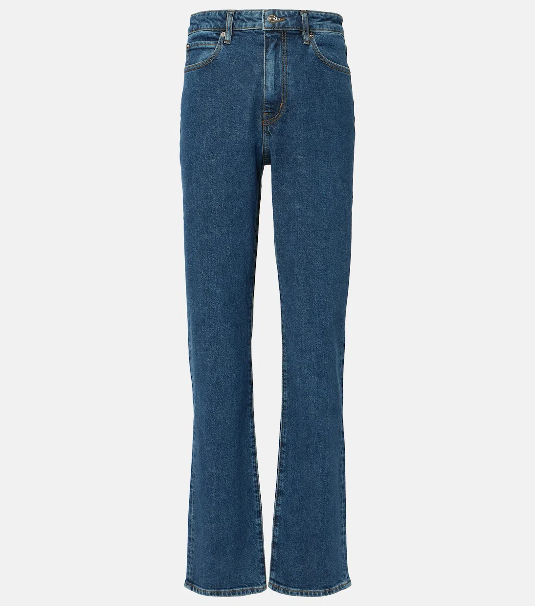 FRAME Womens The Ruler Crop Five-pockets Straight-leg High-rise Stretch-denim Jeans Written