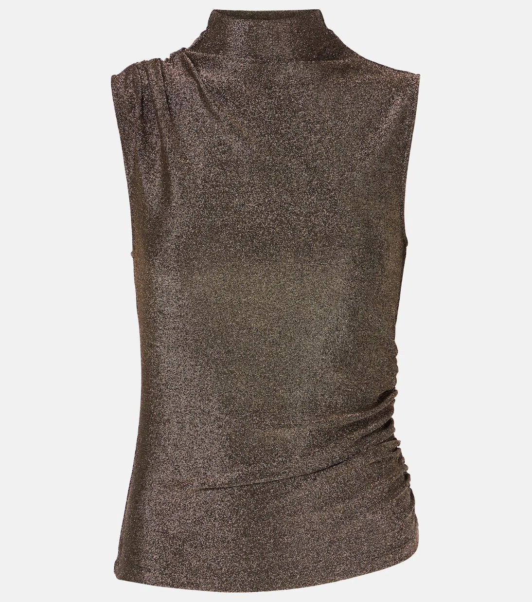 VERONICA BEARD Mylie Sleeveless Top In Antique Gold Lurex In Brown