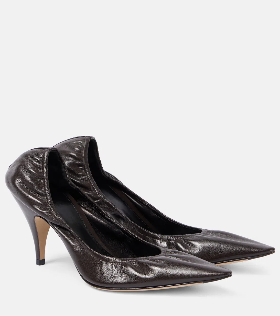 THE ROW Leather Liisa Point Toe Pumps 8cm In Black
