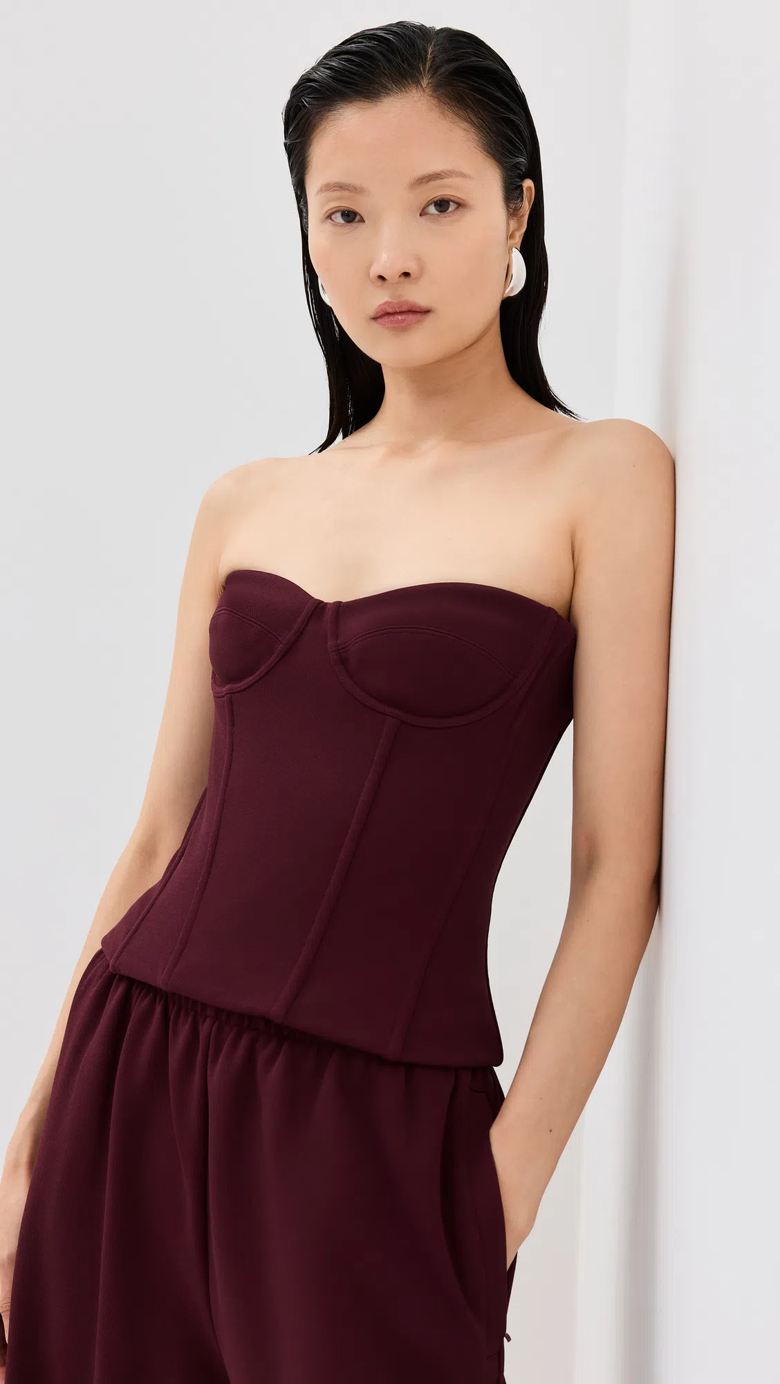 WARDROBE.NYC Black Semi Matte Bustier Tank Top