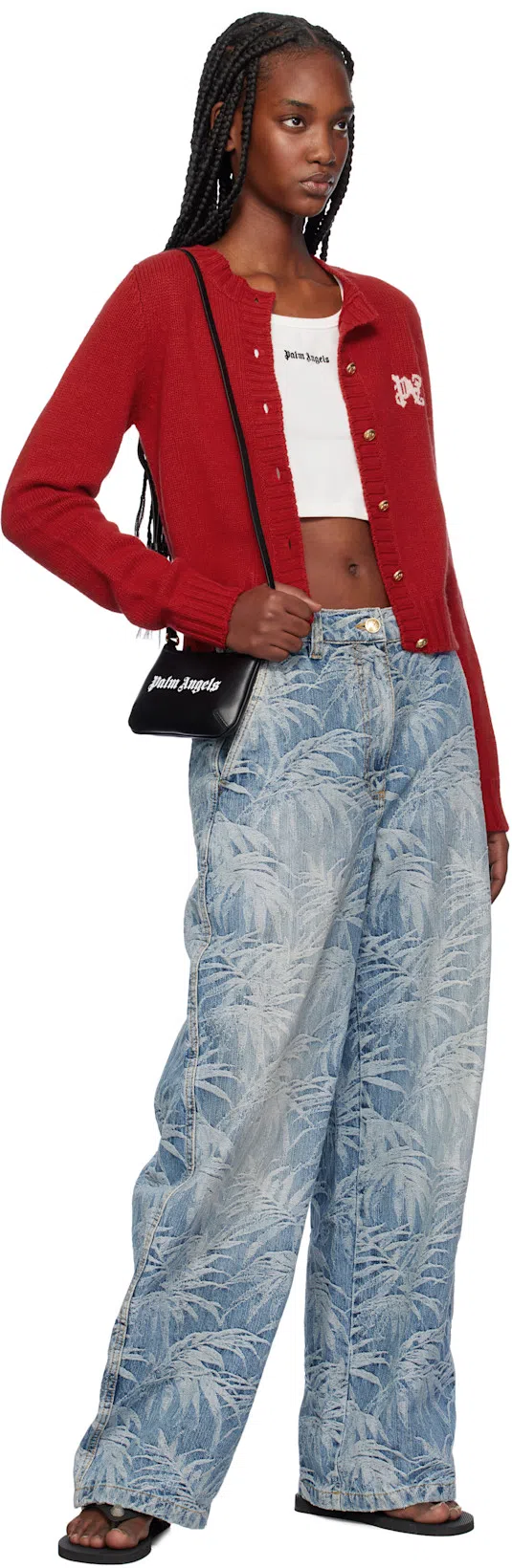 BALENCIAGA Women Black Rubber Cagole Thong Slippers In Multi