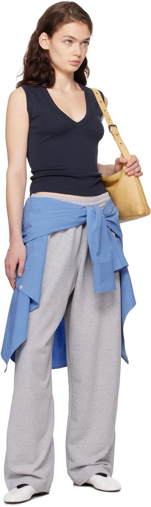 WARDROBE.NYC Hb Track Pants In Grey Marl