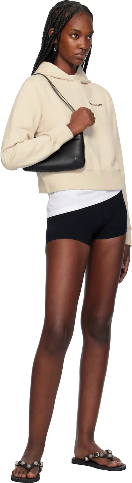 BALENCIAGA Women Black Rubber Cagole Thong Slippers In Multi