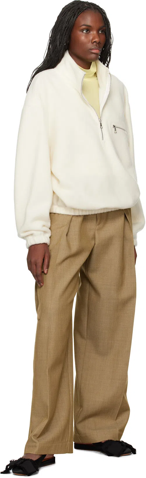 RIER Ssense Exclusive White Fleece Sweater