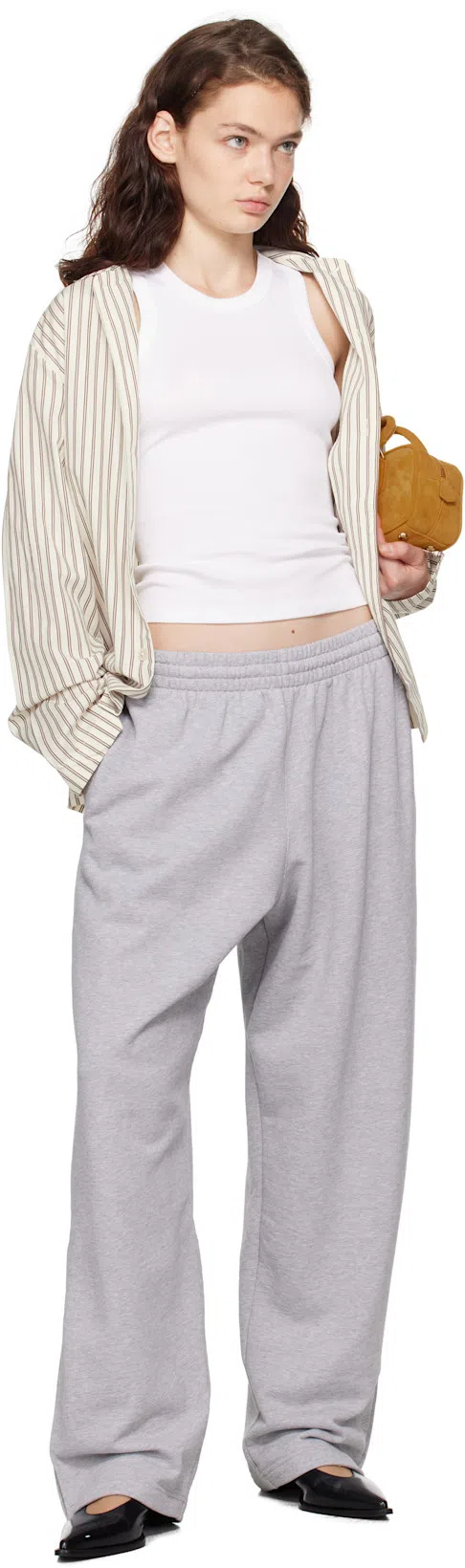 WARDROBE.NYC Hb Track Pants In Grey Marl