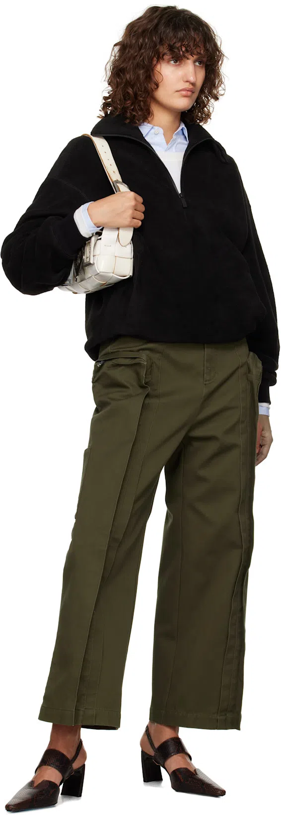 FAX COPY EXPRESS Khaki Vertical Pocket Cargo Pants In Olive