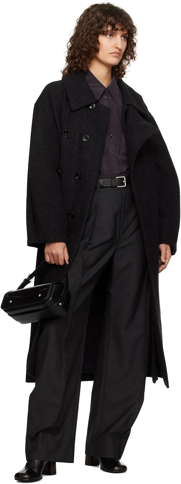 LEMAIRE Wool Coat In Bk Black