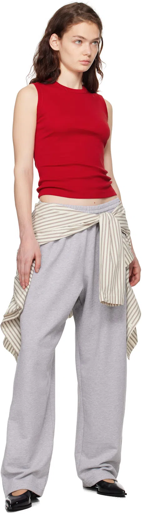 WARDROBE.NYC Hb Track Pants In Grey Marl