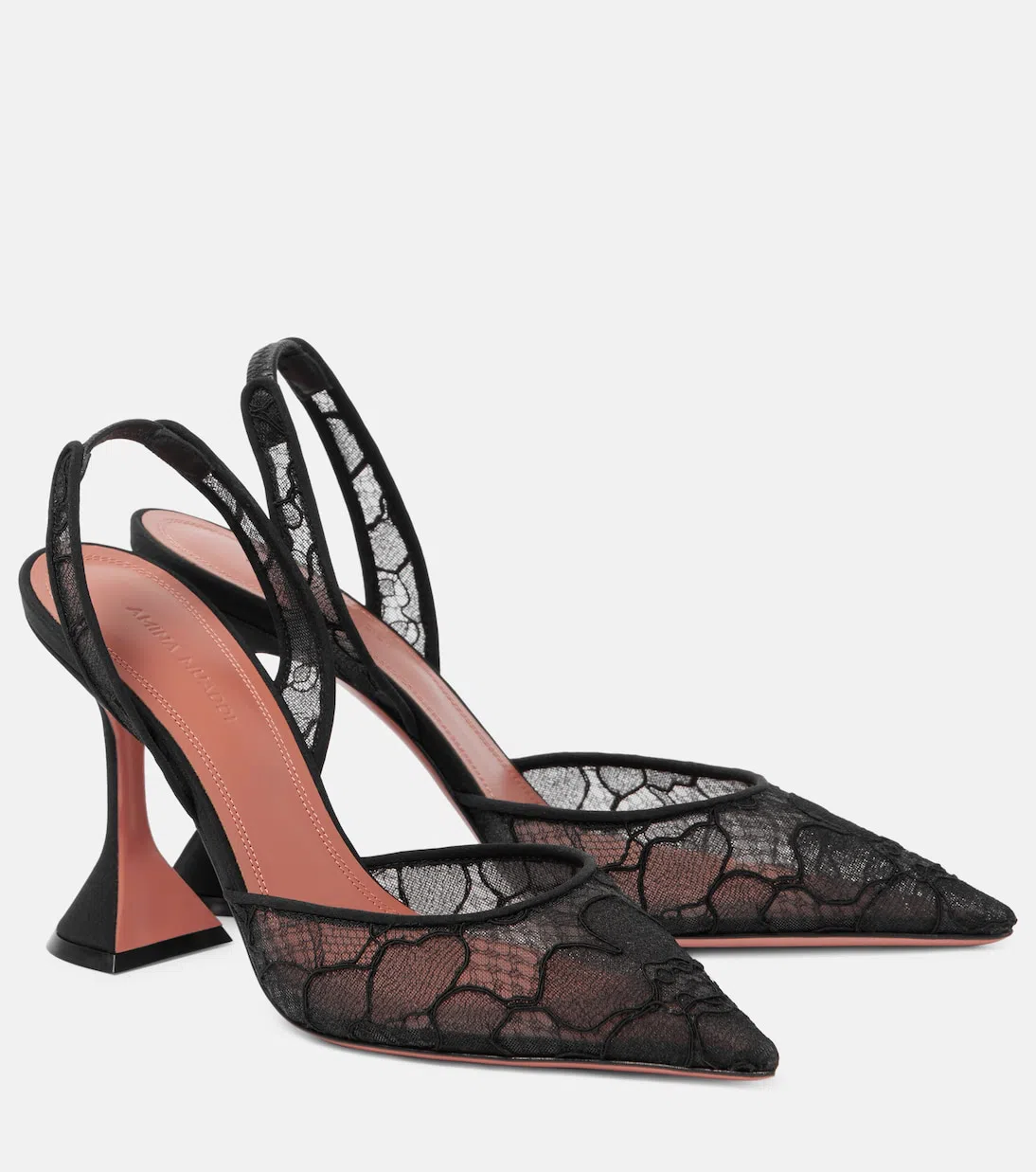 AMINA MUADDI Holli Lace Slingback Pumps In Black