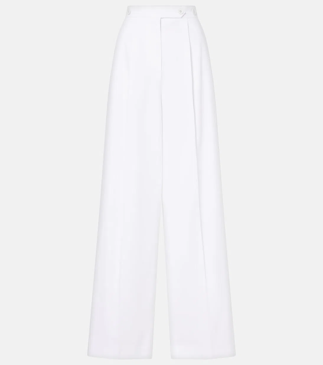 GIVENCHY Womens White Pleated Two-slip-pockets Wide-leg High-rise Cotton Trousers