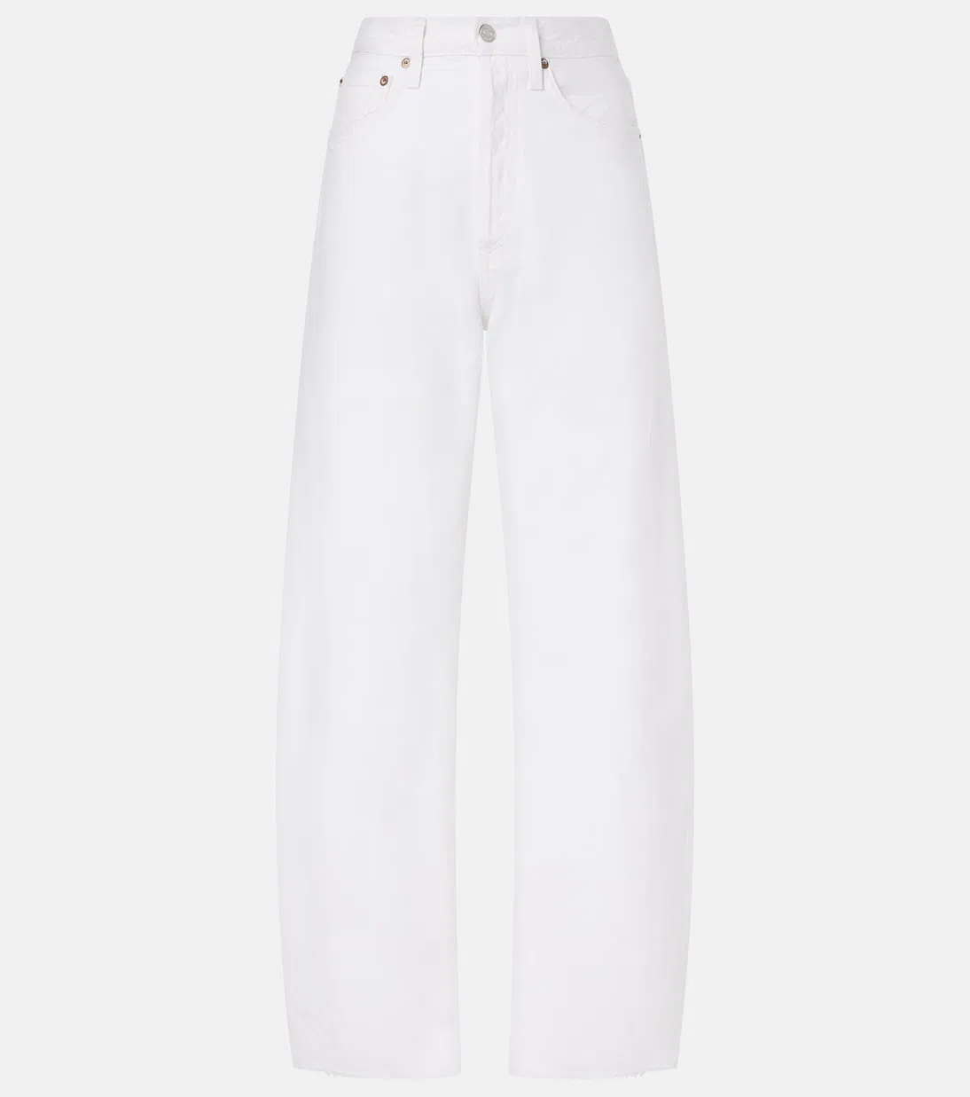 AGOLDE Dame High Rise Wide Leg Jeans In Fortune Cookie In White