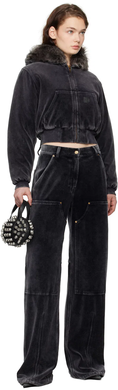 ALEXANDER WANG 90mm Irina Mules In Grey Aged