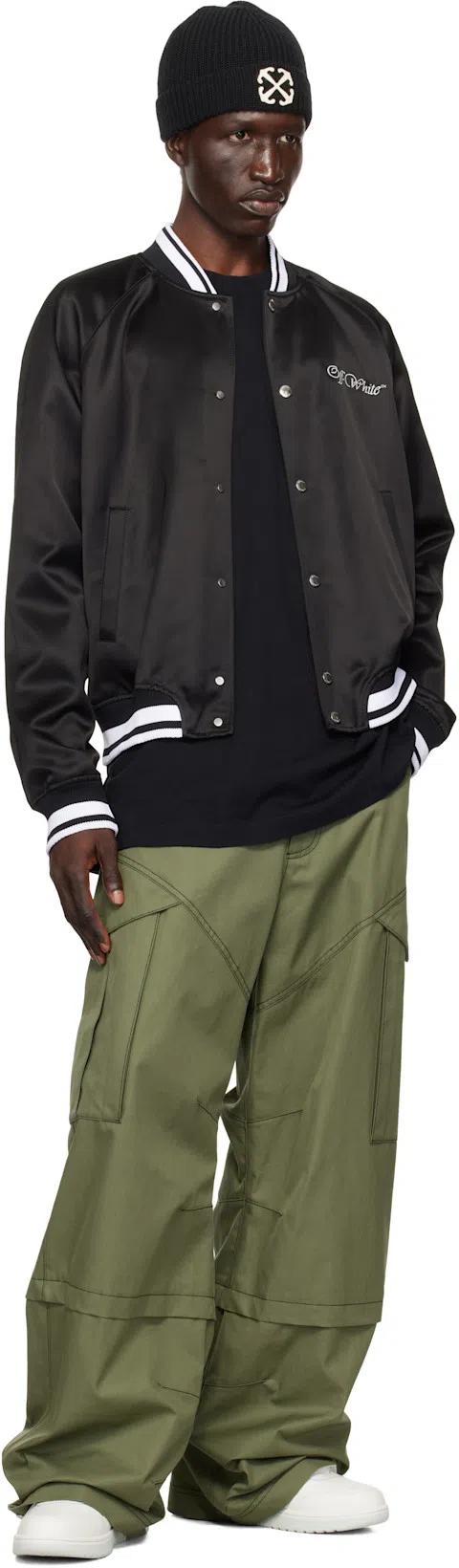 OFF-WHITE Off White Men `script Cotgab Souvenir` Varsity Jacket In Black