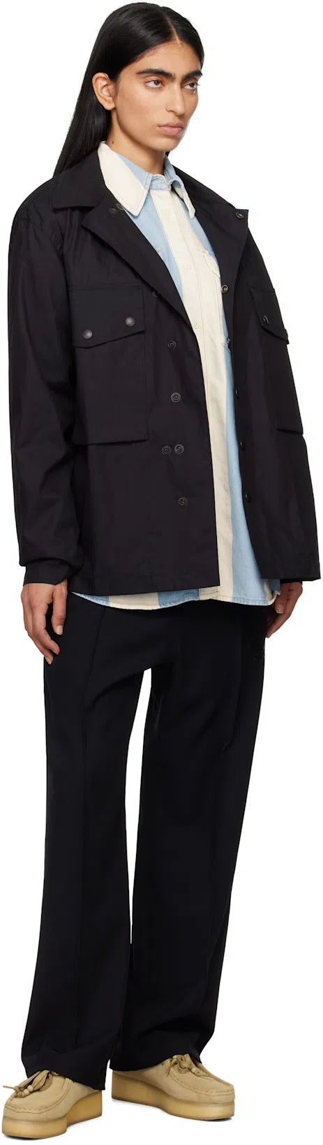 FRAME The Borrowed Oversized Striped Cotton-poplin Shirt In Blue White Stripe