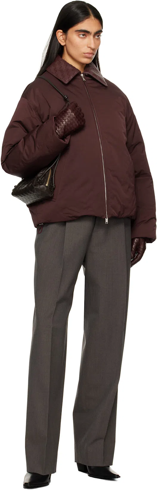 BOTTEGA VENETA Leather Tex Mules With Covered Heel 10cm In Black