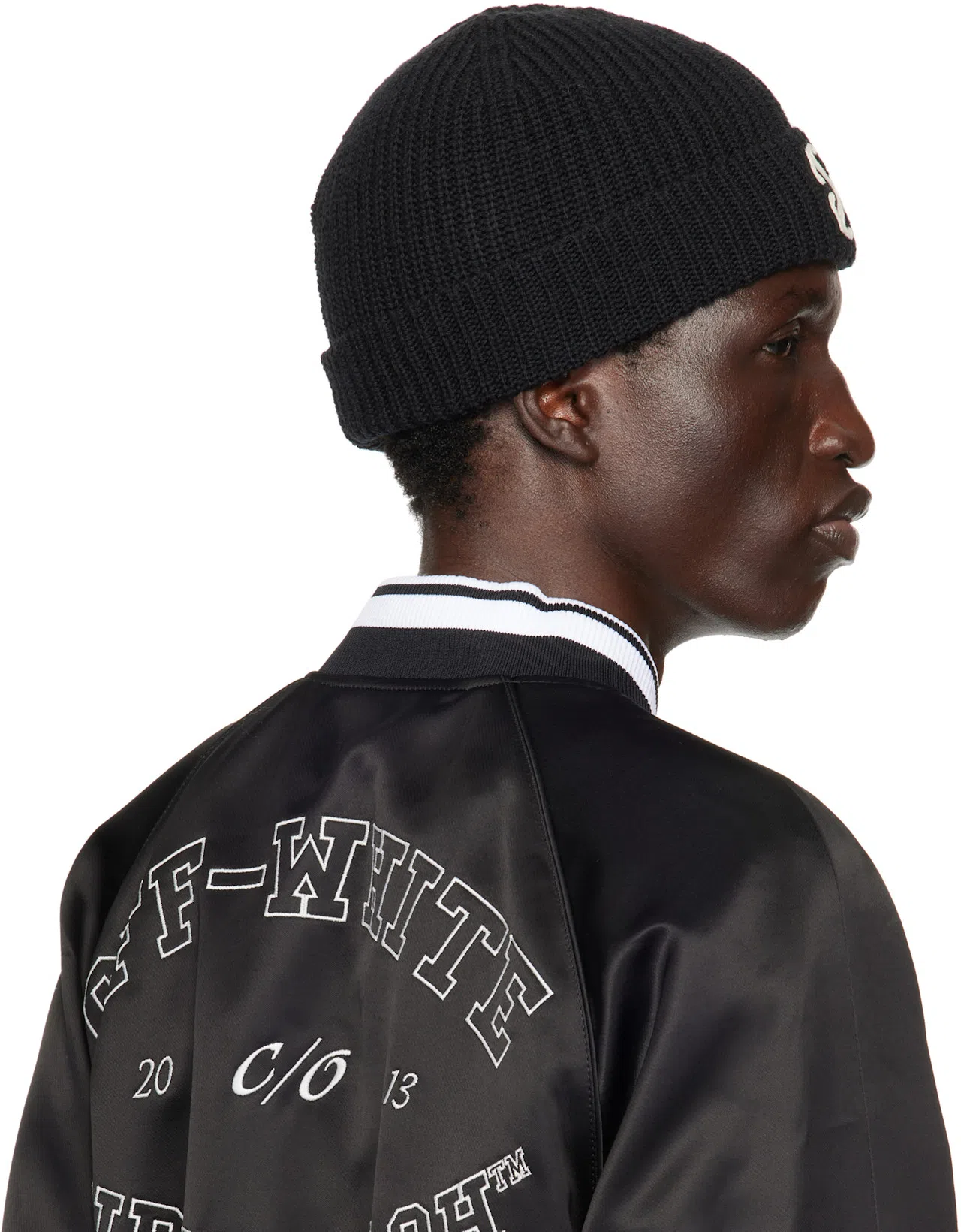 OFF-WHITE Off White Men `script Cotgab Souvenir` Varsity Jacket In Black