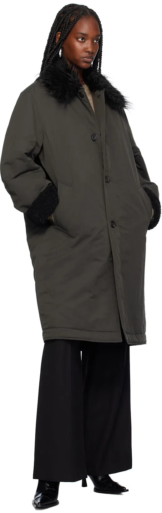 AEYDE Pointed High-heeled Sandals In Black