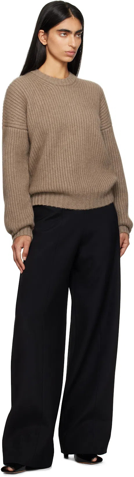 KHAITE Caiton High-rise Woven Wide-leg Pants In Black