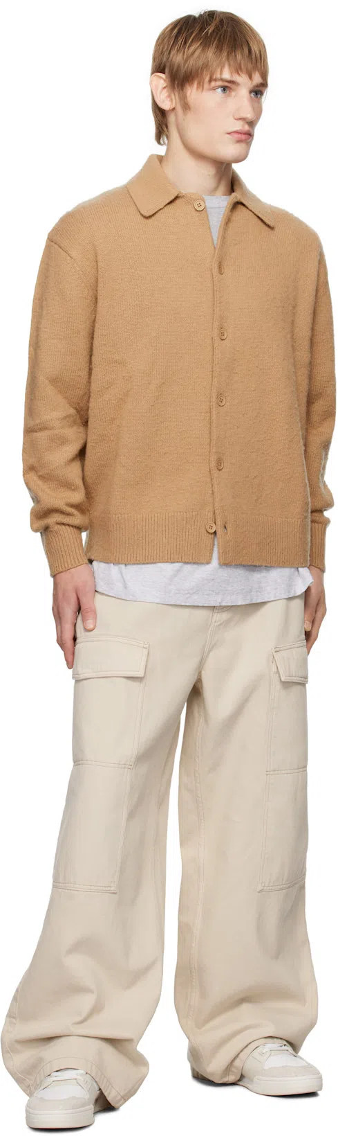 ACNE STUDIOS Exford Distressed Logo-print Organic Cotton-jersey T-shirt In Gray