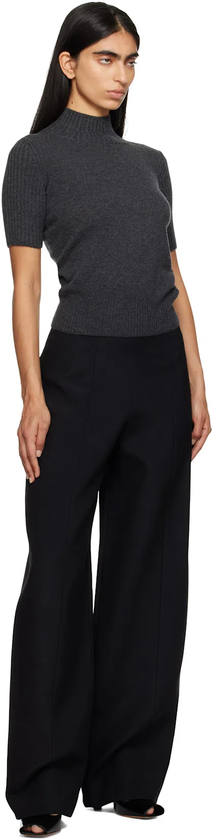 KHAITE Caiton High-rise Woven Wide-leg Pants In Black