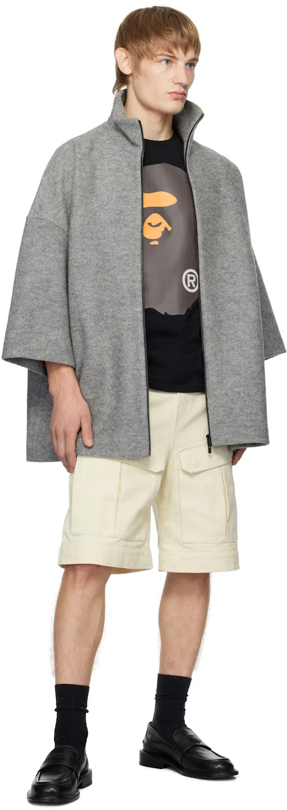 FEAR OF GOD High-neck Short-sleeve Jacket In Gray