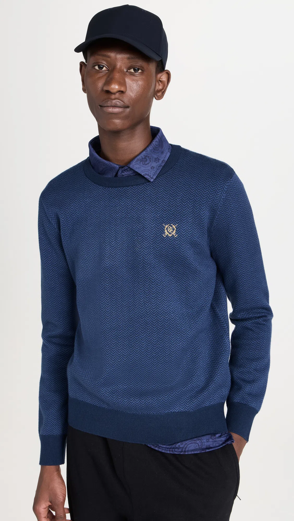 REIGNING CHAMP Stretch Warp Knit Coach's Pants Navy