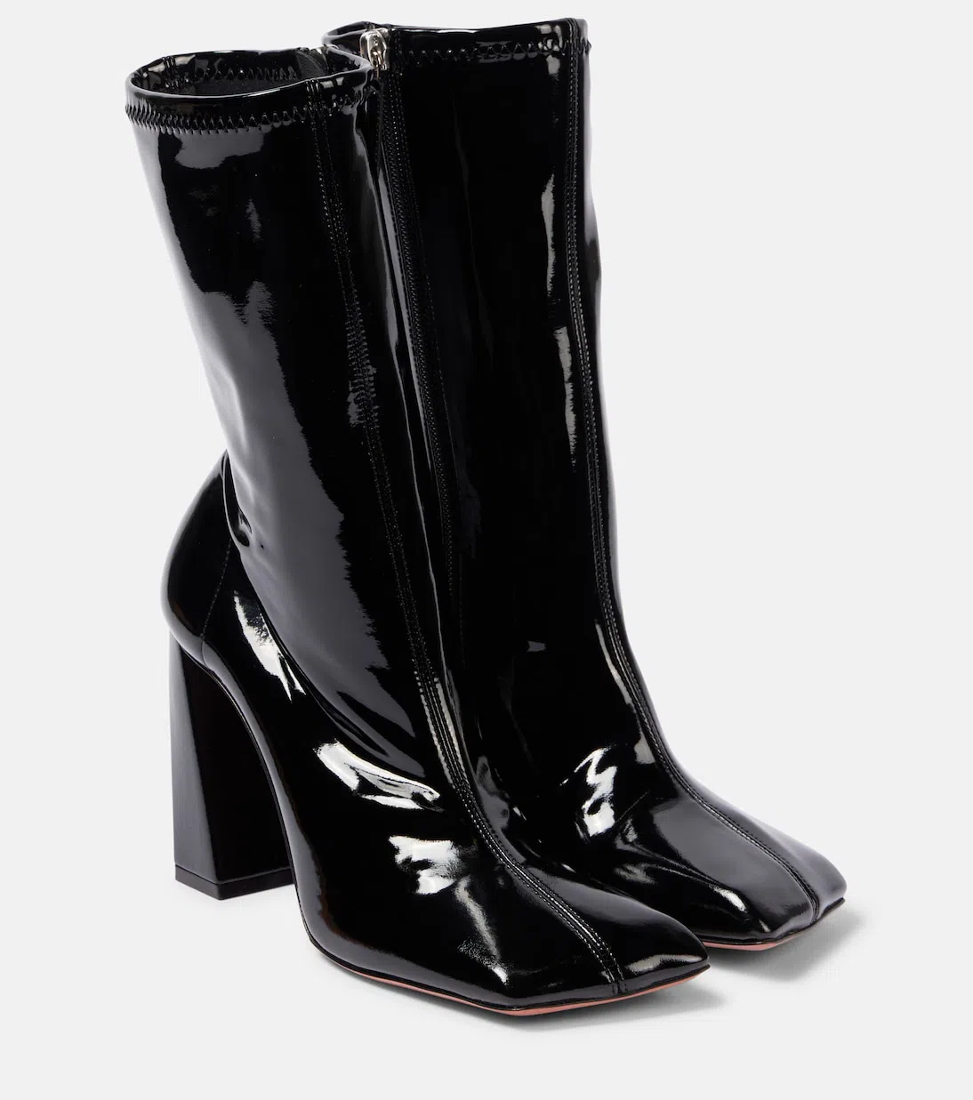 AMINA MUADDI Marine 100mm Leather Ankle Boots In Black