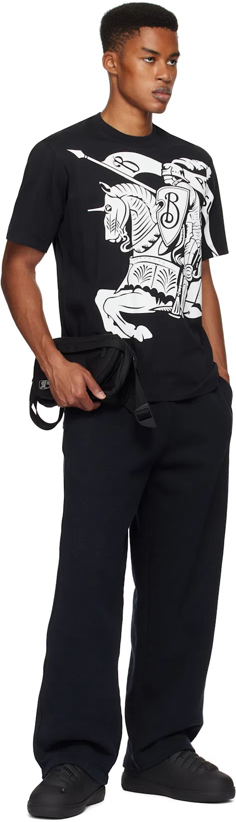 BURBERRY Equestrian Knight Elasticated-waist Track Pants In Black