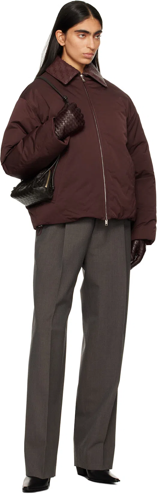 BOTTEGA VENETA Leather Tex Mules With Covered Heel 10cm In Black