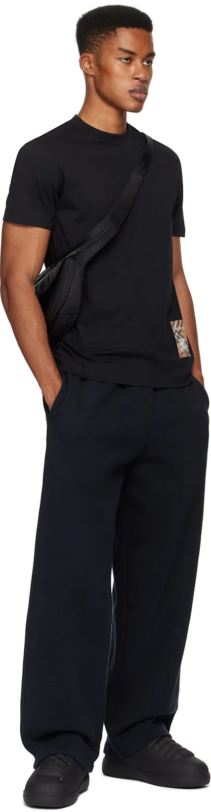 BURBERRY Equestrian Knight Elasticated-waist Track Pants In Black