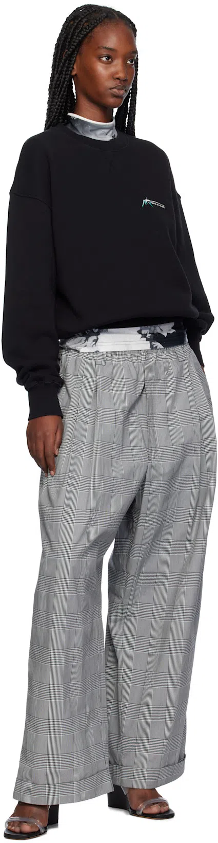 MERYLL ROGGE Black Oversized Sweatshirt In Black Overdye