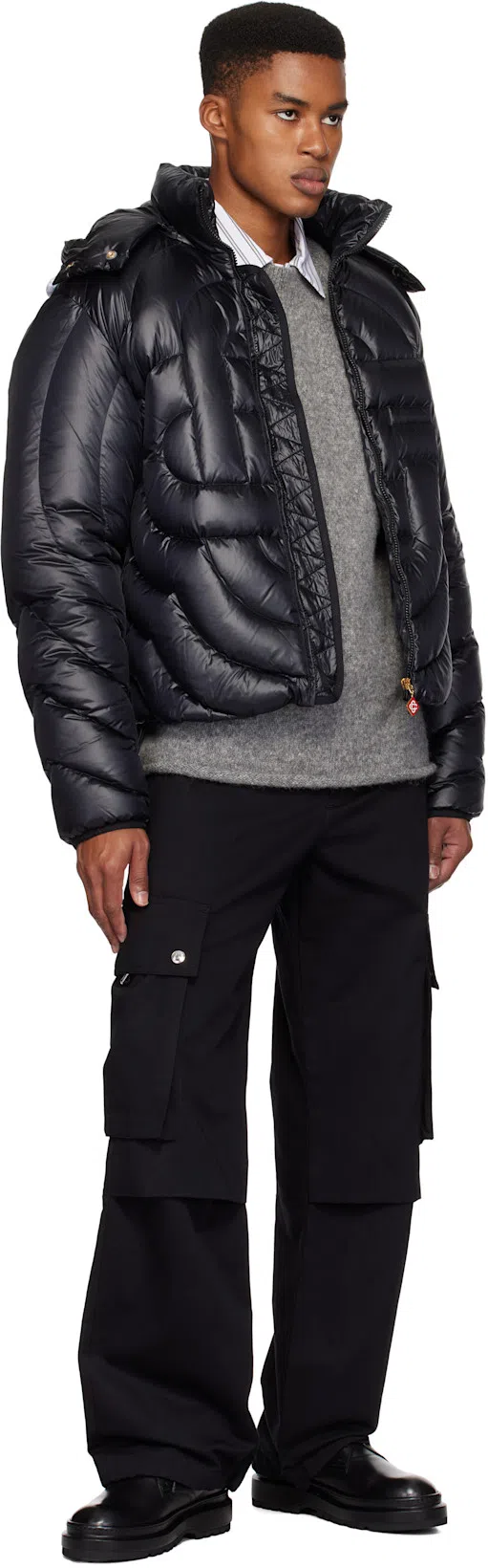 JACQUEMUS Jacquard Logo Alpaca Sweater In Grey